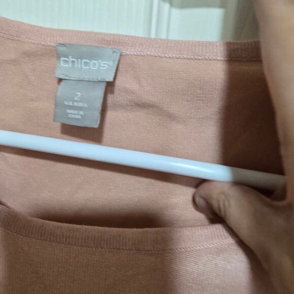 Chicos top womens size large pink button sleeve pullover blouse lightweight - Picture 7 of 9